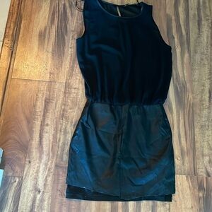 Zara dress pleather, rough hem, small